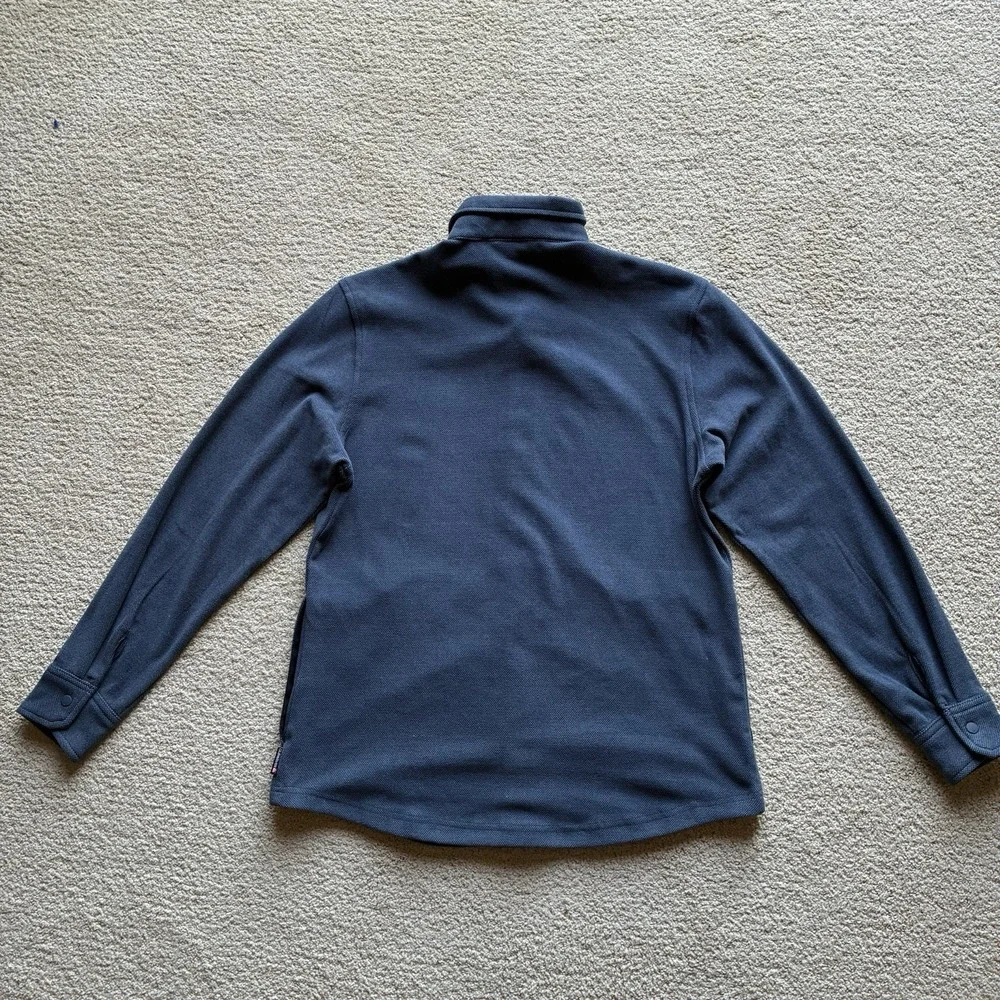 Quiksilver XL‎ Long Sleeve Shirt Shacket Blue Snap Front Side Pockets Super Soft